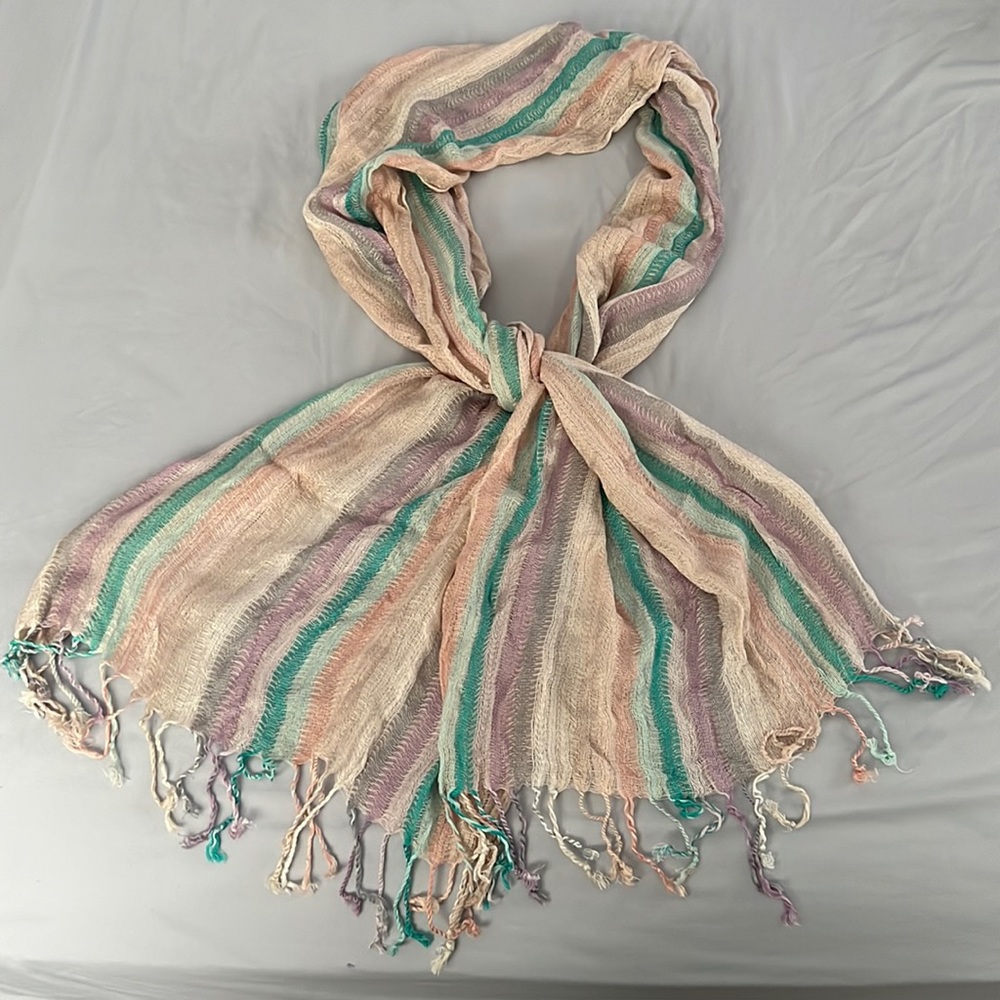 Light multi pastel color scarf